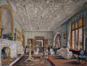 Salotto in stile gotico, c.1850 da Thomas Mann Baynes
