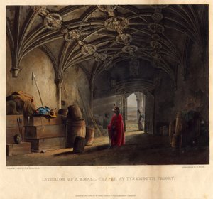 Interno di una piccola cappella al Priorato di Tynemouth, 1820