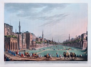 Piazza principale del Cairo, con il palazzo di Murad Bey, 1801 da Thomas Milton
