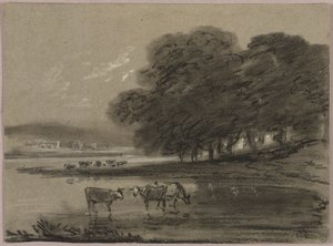 Paesaggio con mucche da Thomas Monro