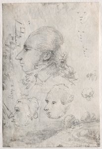 Studi di teste verso, c. 1820s da Thomas Monro