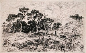 Un vento da sud e un cielo nuvoloso proclamano una mattina di caccia da Thomas Moran