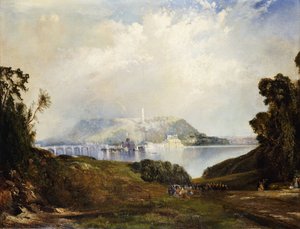 Veduta delle opere idrauliche di Fairmont, Philadelphia da Thomas Moran