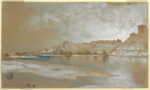 Disegno, Green River dal traghetto, Territorio del Wyoming, 11 settembre 1889 da Thomas Moran