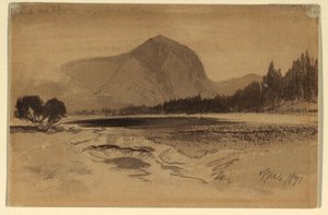 Disegno, Sorgente calda sul fiume Gardener, 1871 da Thomas Moran
