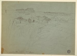 Disegno, cascate di Shoshone, fiume Snake, Idaho, 1875 da Thomas Moran