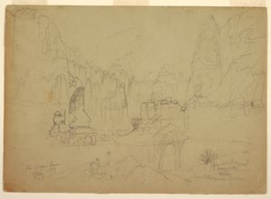 Disegno, Il Canyon del Rio Virgin, Utah meridionale, 1873 da Thomas Moran
