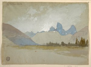 Disegno, I Tetons, Idaho, 1879 da Thomas Moran