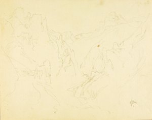 Schizzo sul campo del Rocky Canyon da Thomas Moran