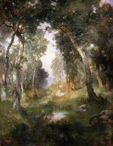 Radura nella foresta, Santa Barbara, 1918 da Thomas Moran