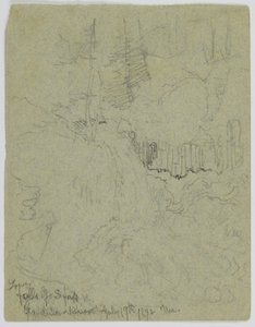 Cascata inferiore della South Fork, fiume di Gardiner da Thomas Moran