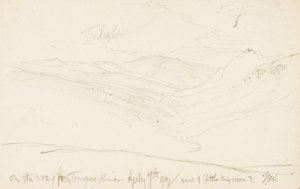 Crepuscolo sulla strada da Tongue River (capo del Little Big Horn) da Thomas Moran