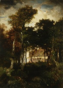 Boschi vicino a un fiume, 1886 da Thomas Moran