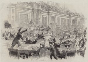 Una scena nella Sala dei Rappresentanti, Washington da Thomas Nast