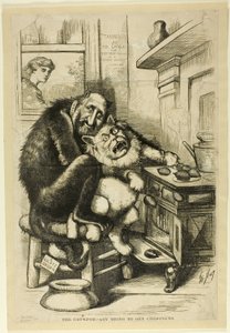 La zampa di gatto, qualsiasi cosa per ottenere le castagne da Thomas Nast