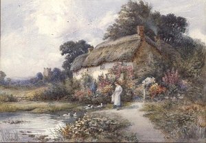 Cottage con tetto di paglia, Ringwood, Hampshire da Thomas Noelsmith