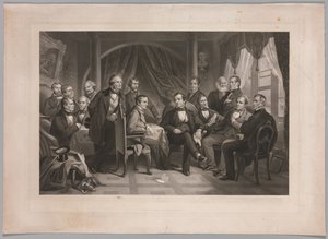 Washington Irving e i suoi amici letterari a Sunnyside, 1864 da Thomas Oldham Barlow