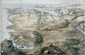 Veduta panoramica delle trincee degli eserciti alleati di Inghilterra e Francia prima di Sebastopoli da Thomas Packer