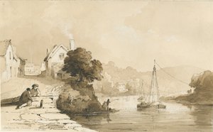 Arley - Fiume Severn (disegno a seppia, 8 settembre 1837) da Thomas Peploe Wood