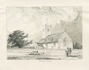 Chiesa di Bobbington: disegno a penna, 1837 da Thomas Peploe Wood