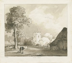 Chiesa di Colton: disegno a seppia da Thomas Peploe Wood