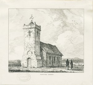 Chiesa di Dunston: disegno a penna da Thomas Peploe Wood