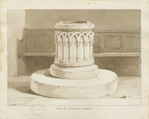 Fonte battesimale nella Chiesa di Biddulph (Nuova) da Thomas Peploe Wood