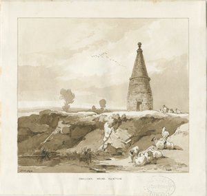 Forton - Obelisco: disegno a lavaggio da Thomas Peploe Wood