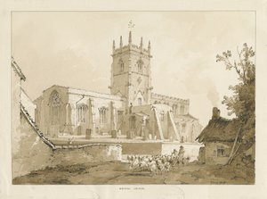 Chiesa di Gnosall: disegno a lavaggio, 1838
