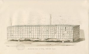 Tettenhall - Antico baule di quercia: disegno a penna e seppia da Thomas Peploe Wood