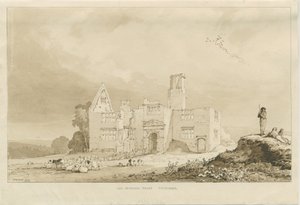 Tittensor - Vecchia Casa Padronale: disegno a lavaggio seppia, 1837 da Thomas Peploe Wood