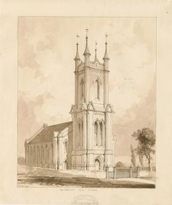 Chiesa di West Bromwich [Nuova]: disegno a lavaggio di seppia