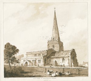 Chiesa di Wolstanton: incisione, nd [?19th cent] da Thomas Peploe Wood