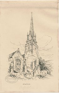 Chiesa di Wombourne: zincografia da Thomas Peploe Wood