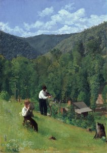 Il contadino e suo figlio durante la raccolta, 1879 da Thomas Pollock Anschutz