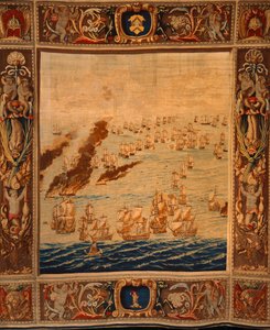 Arazzo di Mortlake: navi incendiarie in azione, c.1685 da Thomas Poyntz