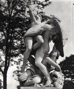 Saturno rapisce Cibele, allegoria della Terra, c.1675-80, fotografato nel Jardin des Tuileries, Parigi, da Adolphe Giraudon da Thomas Regnaudin