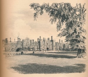La facciata ovest di Hampton Court Palace, 1902