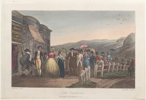 La terrazza, da Poetical Sketches of Scarborough, 1813 da Thomas Rowlandson, Joseph Constantine Stadler, J. Bluck