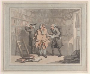 Libraio e autore, Creatori: Thomas Rowlandson, Samuel Alken da Thomas Rowlandson, Samuel Alken