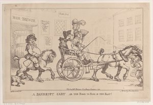 Un carro fallito, o La strada per la rovina in Oriente!, 5 novembre 1799 da Thomas Rowlandson
