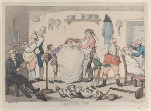 Una bottega da barbiere, 1811 da Thomas Rowlandson