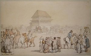 Una Riunione di Corse Affollata da Thomas Rowlandson