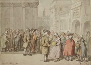 Un gruppo disegnato a Roma da Thomas Rowlandson