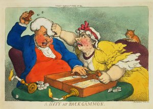 Una partita a backgammon da Thomas Rowlandson