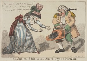 Una visita post-parto, o un errore dettato dalla miopia da Thomas Rowlandson