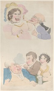 Un Uomo Sedotto da una Donna, e Fumando un Cliente da Thomas Rowlandson