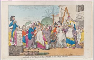 Vendita di bellezze inglesi nelle Indie Orientali, [10 maggio 1811], ristampa da Thomas Rowlandson