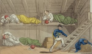 Una scena nel Canale, da Il Gran Maestro, o Avventure di Qui Hi? in Hindostan. Un poema Hudibras in otto canti di Quiz, di William Combe (1741-1823) pubblicato da Thomas Tegg, Londra, 1815