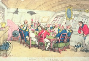 Una cabina accogliente o Ammiraglio del Porto (incisione colorata) da Thomas Rowlandson